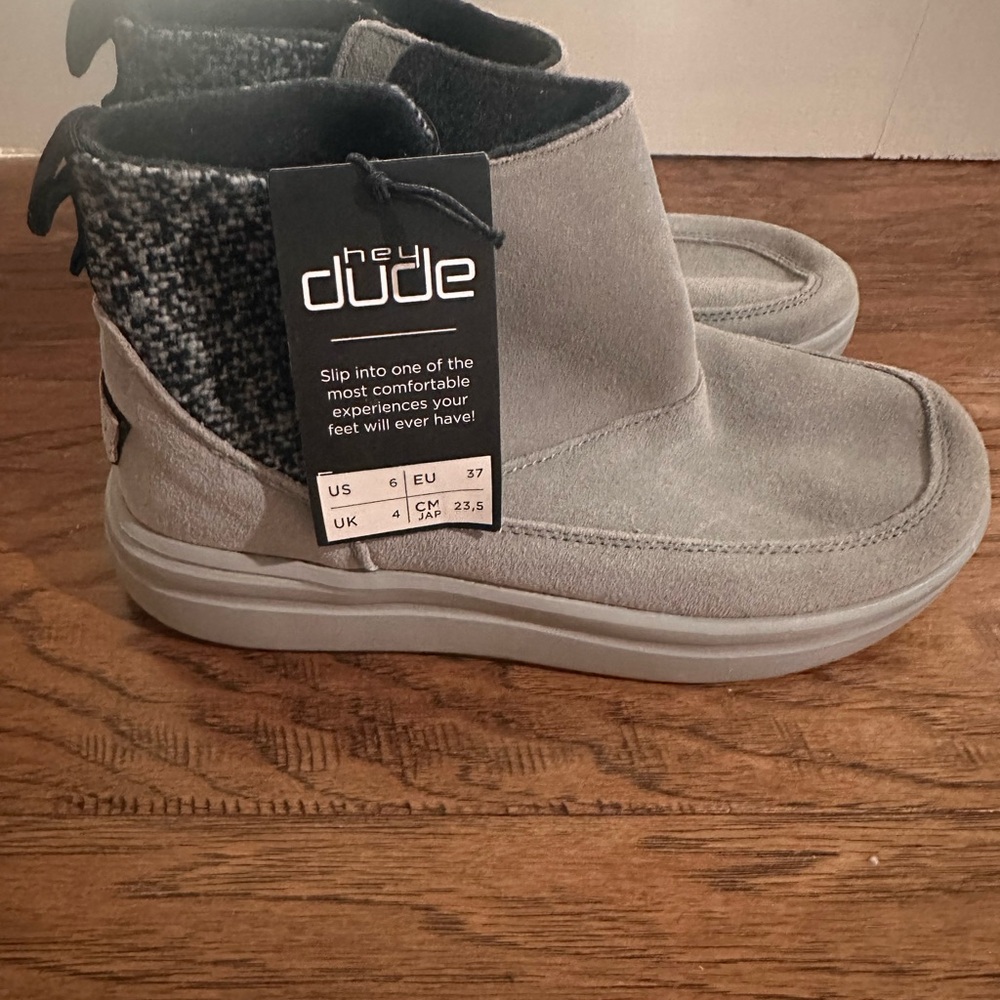 Hey Dude Light Gray Ankle Boots